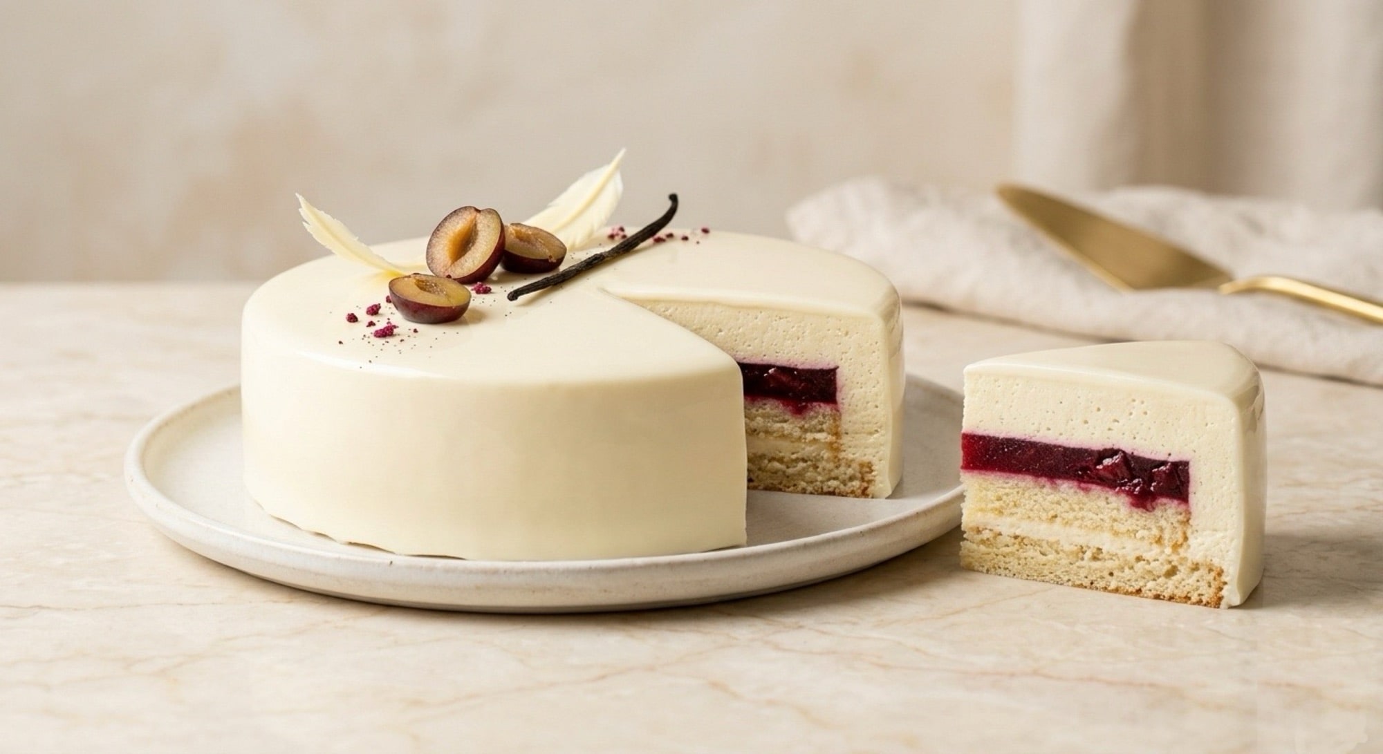 Davidson Plum, Vanilla & White Chocolate Gateaux
